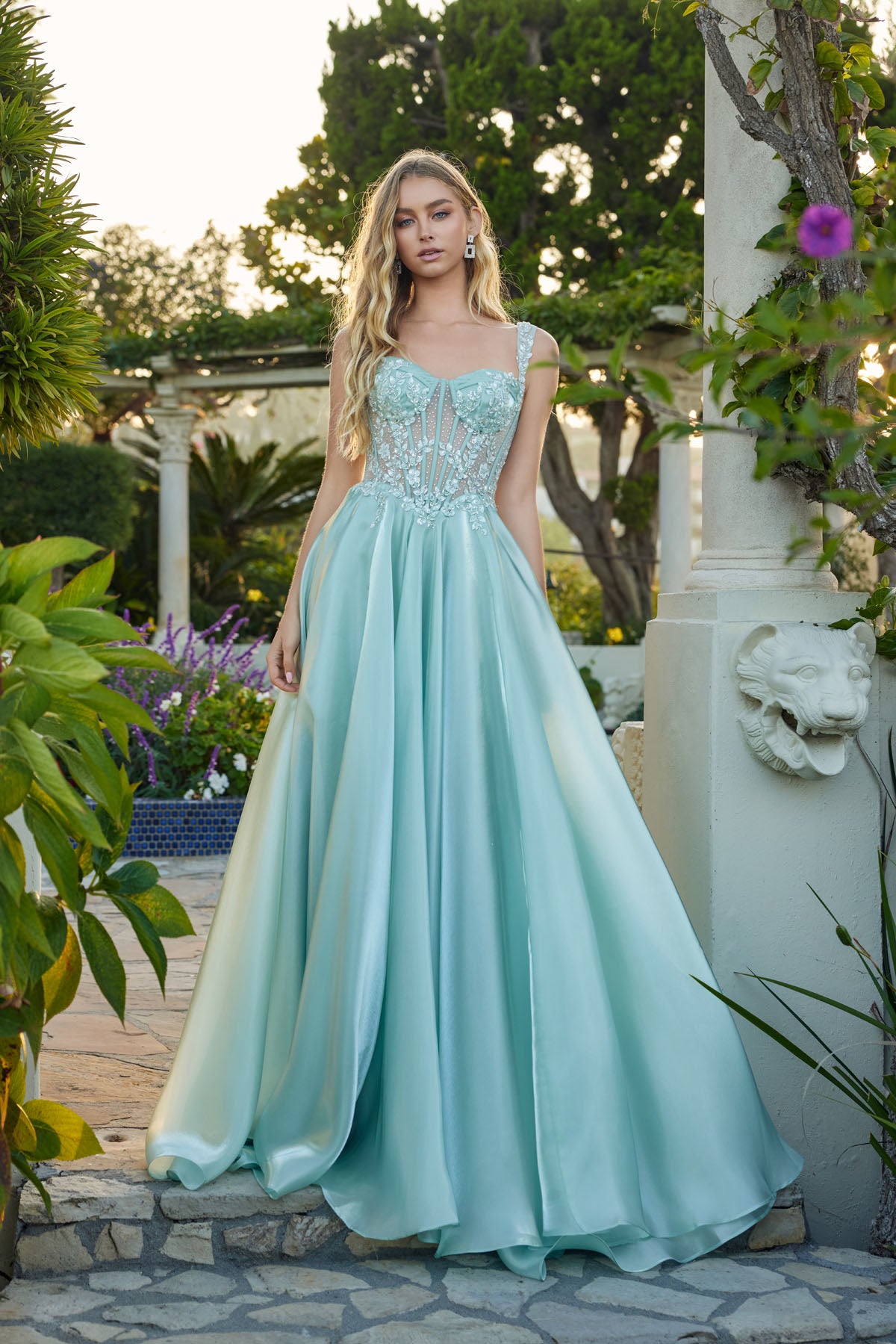 open lace back dress Ombre Rhinestone and Feather Spaghetti Strap Dress – BOUGIE GLITTER