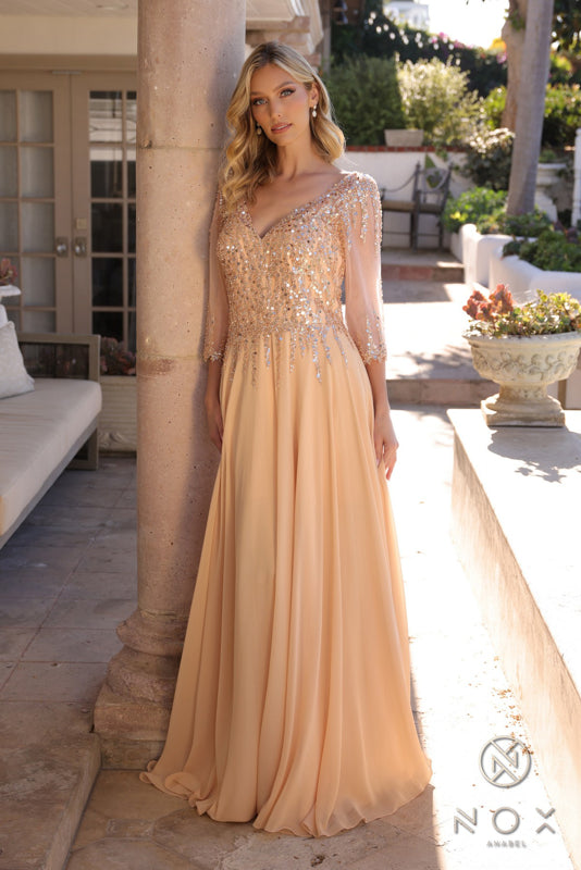 Nox Anabel MF100 Plus Size Long Formal Mother of the Bride Dress