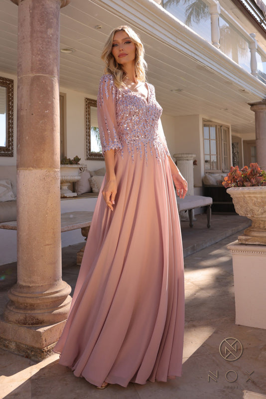 Nox Anabel MF100 Plus Size Long Formal Mother of the Bride Dress