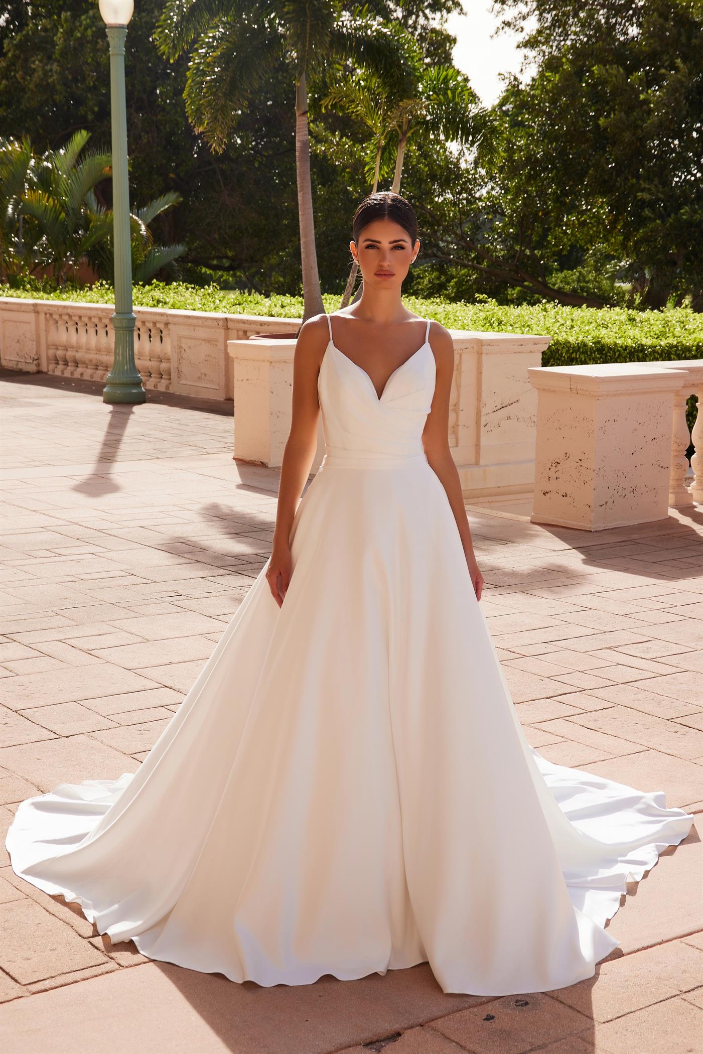 Nox Anabel JE1015 Bridal Gown Long Pleated Wedding Dress