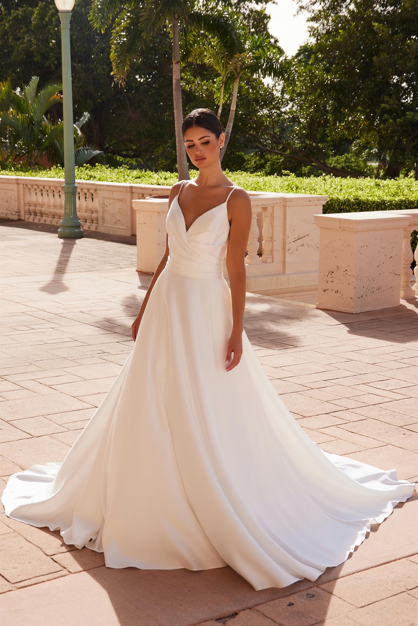 Nox Anabel JE1015 Bridal Gown Long Pleated Wedding Dress