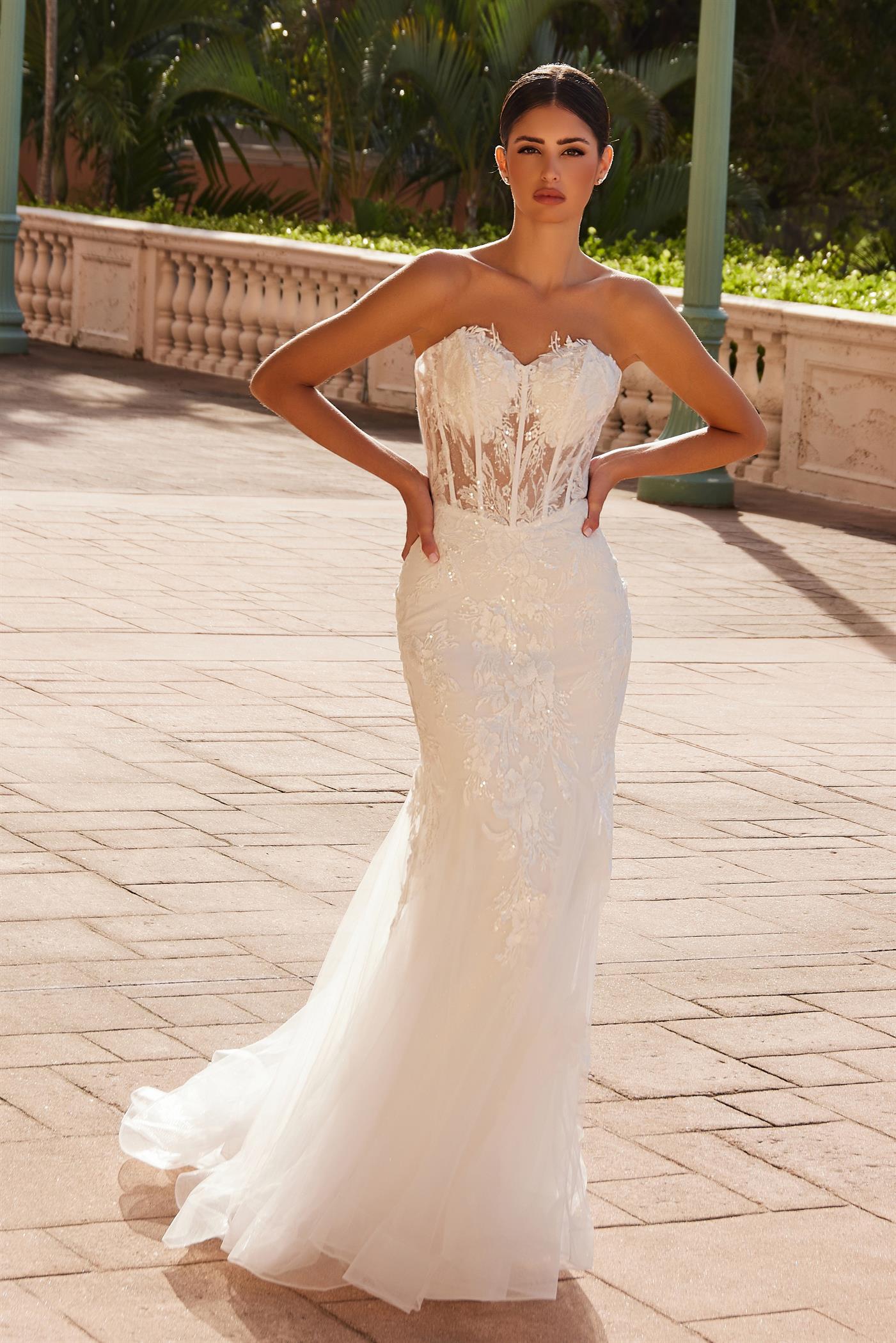 Nox Anabel JQ1038 Long Bridal Gown Floral Wedding Dress