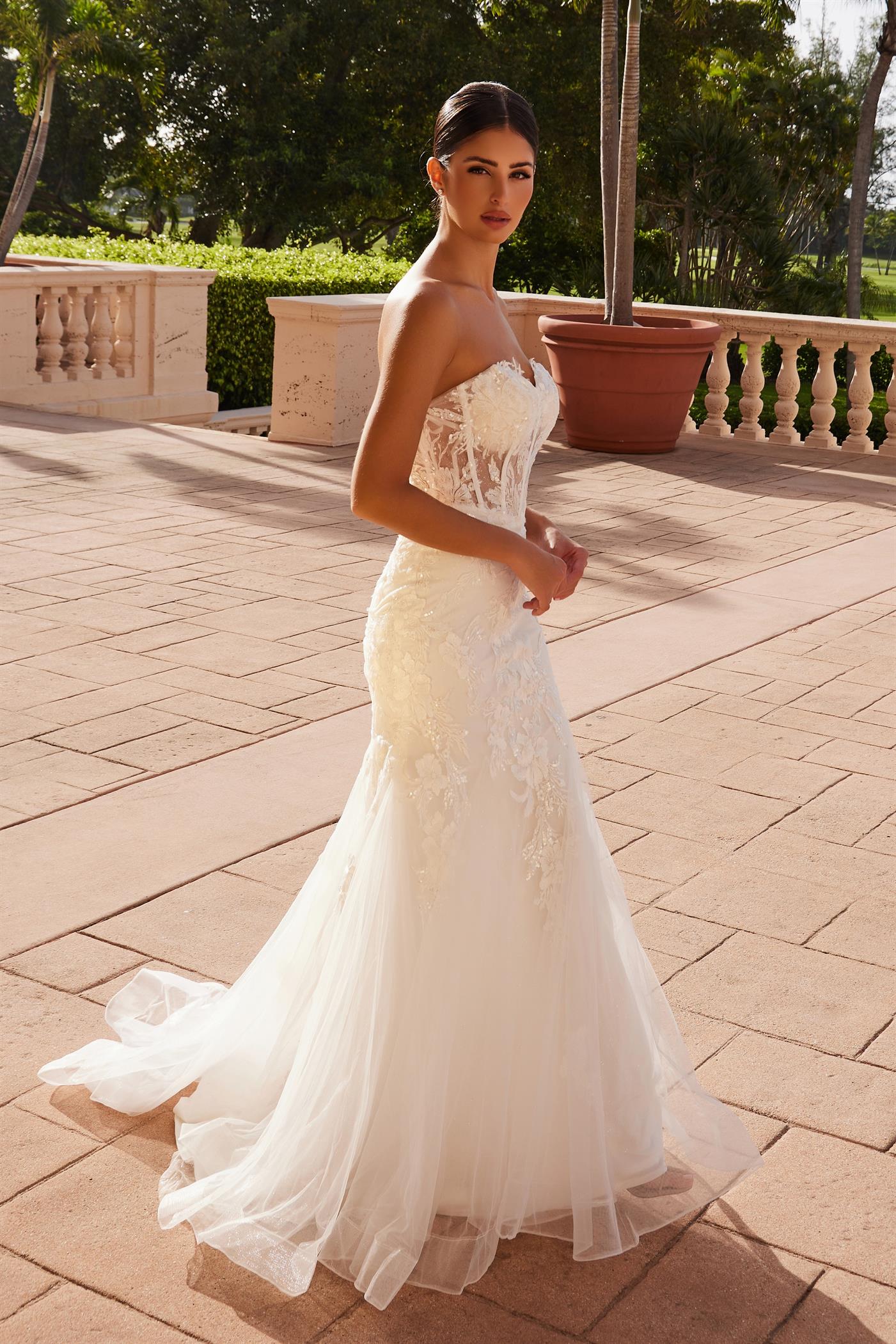 Nox Anabel JQ1038 Long Bridal Gown Floral Wedding Dress