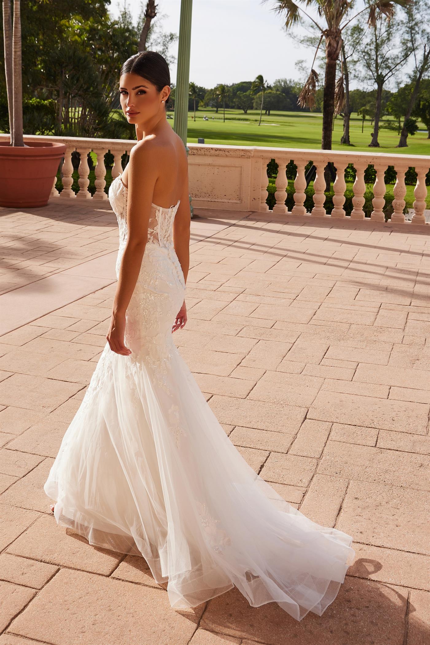 Wedding Dresses Long Bridal Gown Floral Wedding Dress  White