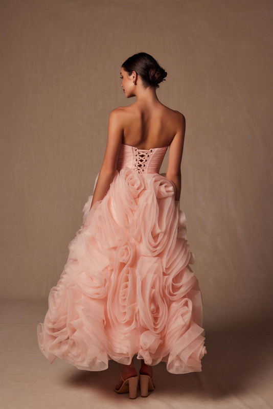 Nox Anabel JQ1037 Tea Length Layered Wedding Dress
