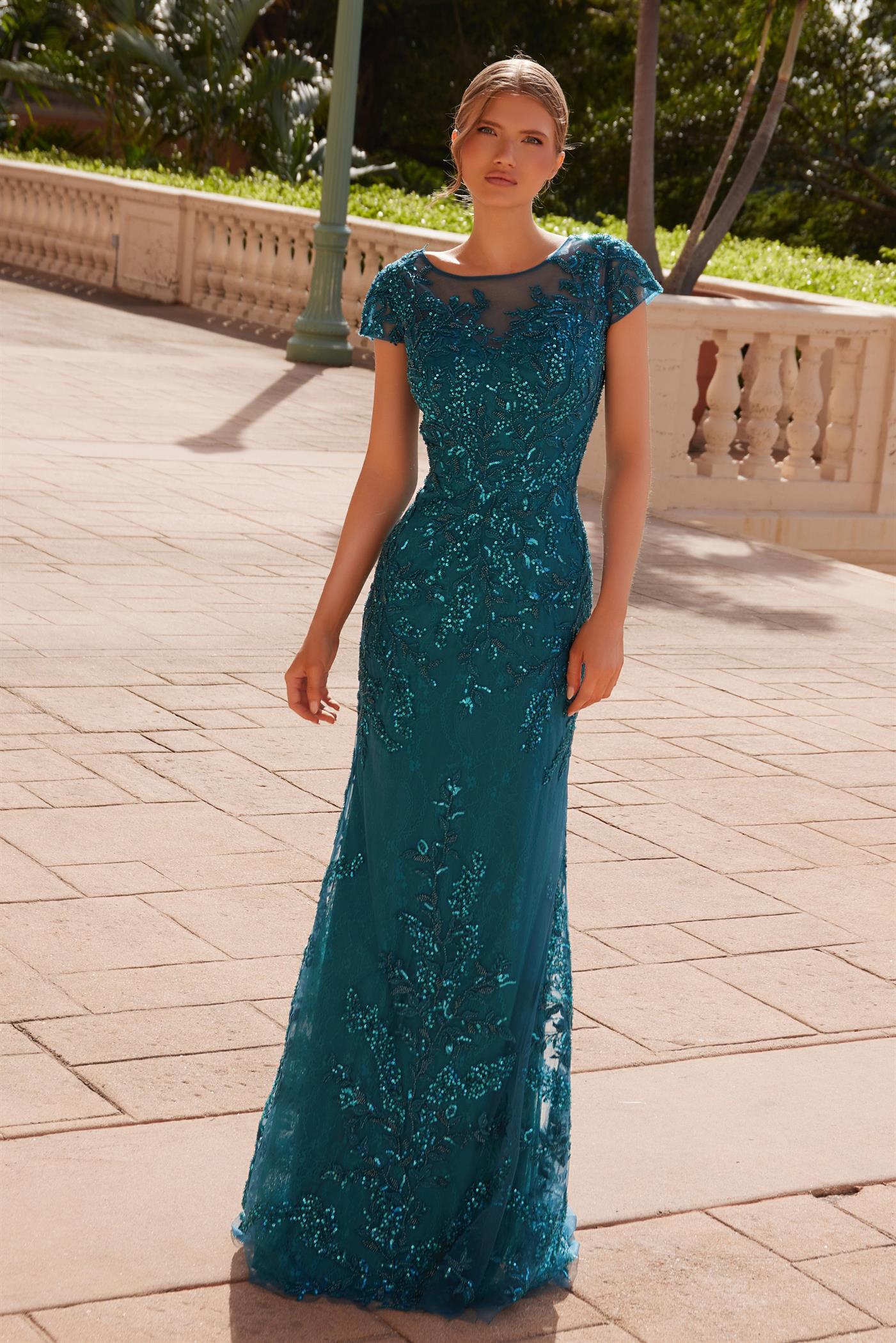 Taupe Nox Anabel MT110 Long Mother of the Bride Sequin Formal Dress