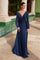 Mother of the Bride Dresses Long Beaded Evening Mother of the Bride Dress Navy Blue