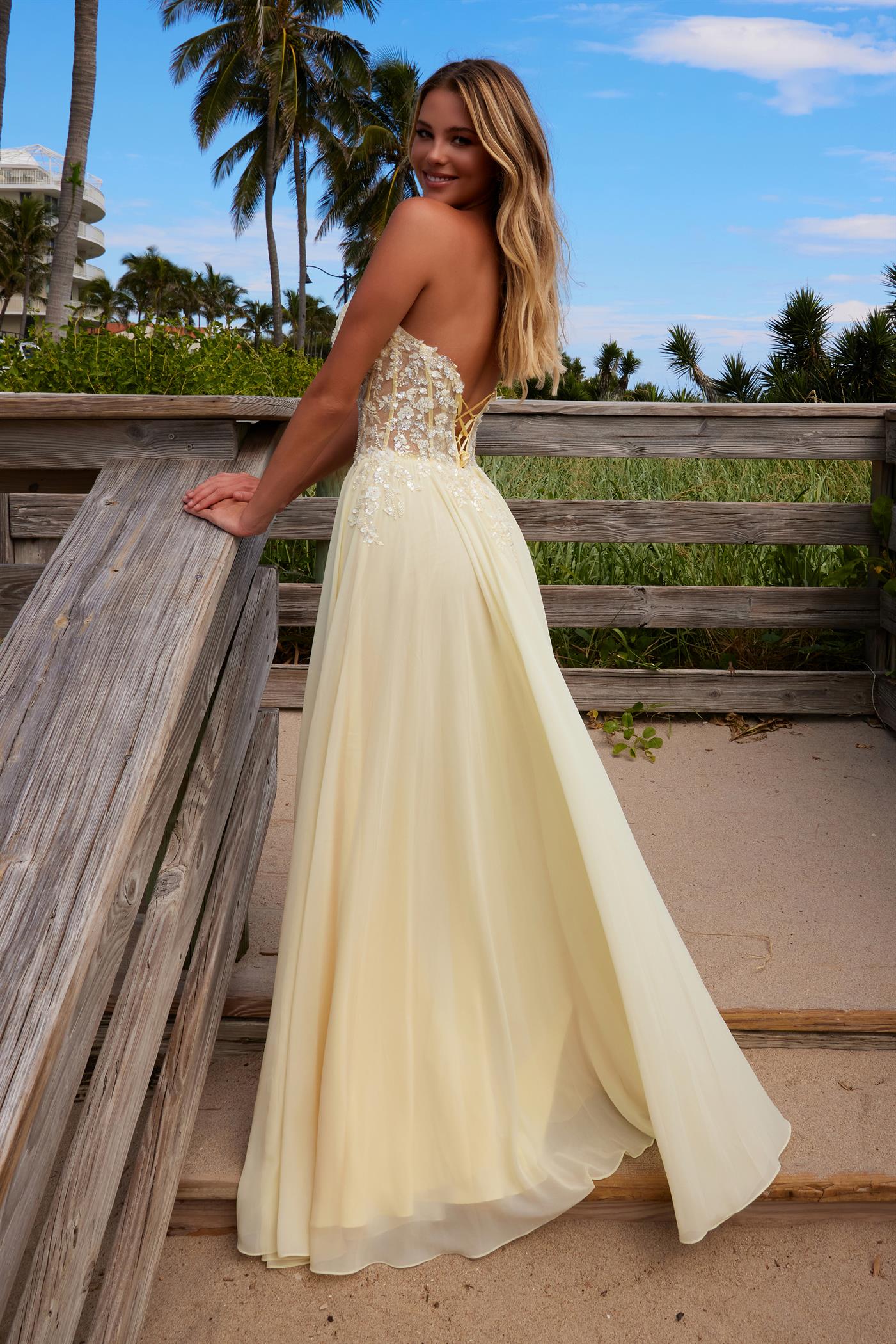 Nox Anabel C1617 Long Formal Intricate Flower Formal Prom Dress