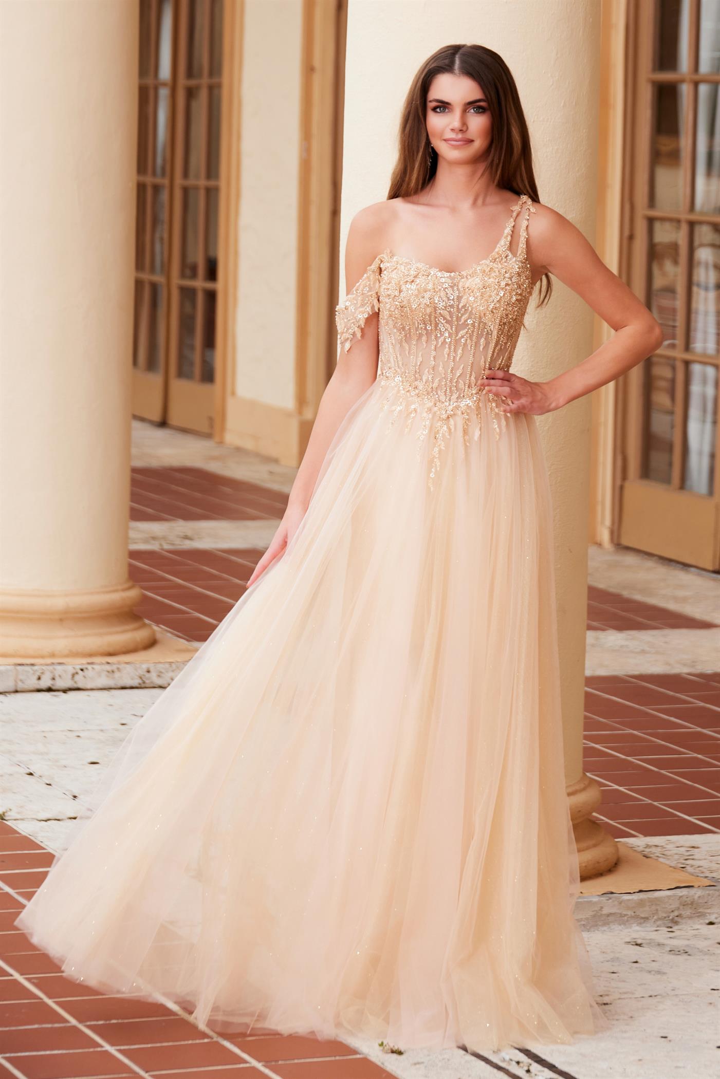 Nox Anabel F1567 Prom Dress - Gold
