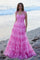 Prom Dresses Long Layered Formal A Line Prom Dress Fuchsia