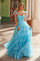 Prom Dresses Long Layered Formal A Line Prom Dress Ocean Blue