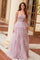 Prom Dresses Long A Line Glitter Ruffle Formal Prom Dress Mauve