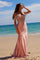 Prom Dresses Prom Beaded V Neck Long Formal Dress Rose