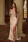 Prom Dresses Long Formal Sequin Applique Top Prom Dress  Gold