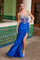 Prom Dresses Long Evening Gown Formal Beaded Slit Prom Dress  Royal Blue