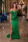 Prom Dresses Long Evening Gown Fitted Slit Prom Dress Green