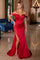Prom Dresses Long Evening Gown Fitted Slit Prom Dress Red