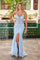 Prom Dresses Prom Fully Beaded Long Slit Formal Dress Light Blue