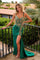 Prom Dresses Fitted Prom Long Glitter Formal Dress Emerald/Gold