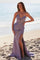 Prom Dresses Long Formal Fitted High Slit Prom Dress Dusty Lavender