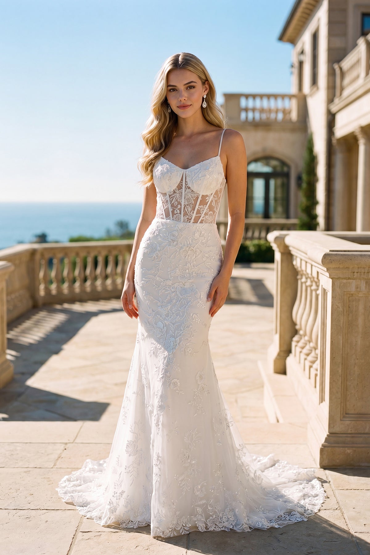 Sweetheart Floor-Length Lace Wedding Dress Juliet JT2479AW
