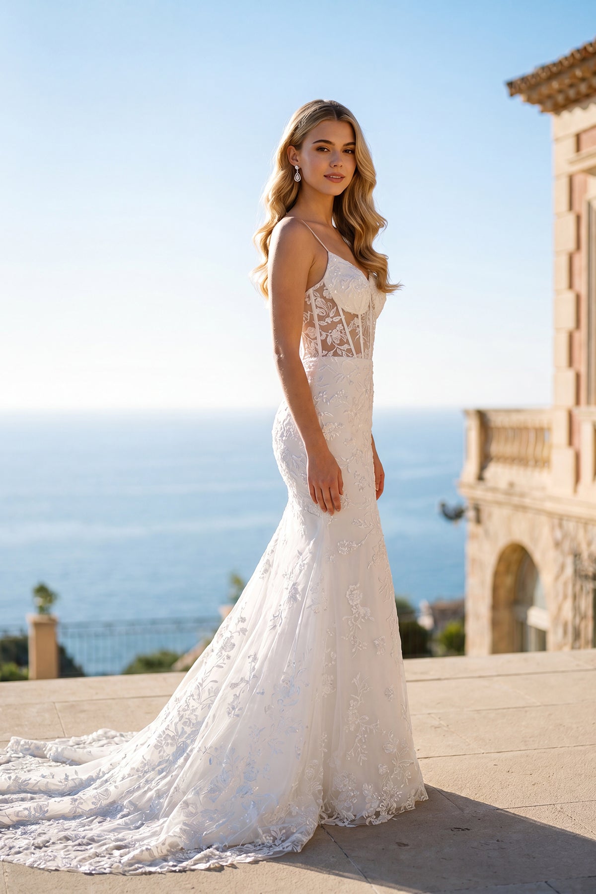 Sweetheart Floor-Length Lace Wedding Dress Juliet JT2479AW