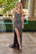 Prom Dresses Long Prom Fitted Beaded Applique Formal Dress Black