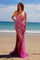 Prom Dresses Long Prom Fitted Beaded Applique Formal Dress Dark Fuchsia