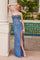 Prom Dresses High Slit Beaded Long Formal Prom Dress Lapis