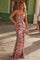 Prom Dresses Long Prom Floral Sequin Formal Prom Dress RoseGold&Red
