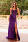 Prom Dresses Fitted Long Slit Formal Prom Dress Plum