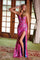Prom Dresses Long Formal Sequin Evening Prom Dress Fuchsia/Silver
