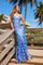 Prom Dresses Long Formal Sequin Evening Prom Dress Royal/Silver