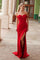 Prom Dresses Long Sweetheart Evening Gown Slit Formal Prom Dress Red