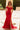 Prom Dresses Long Slit Formal Pleated Prom Dress Red