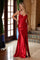 Prom Dresses Long Fitted High Slit Formal Prom Dress Red