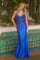 Prom Dresses Long Fitted High Slit Formal Prom Dress Royal Blue
