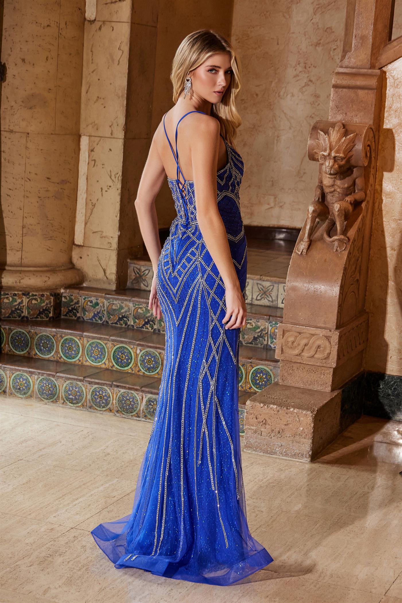 Prom Dresses Long Beaded Sequin Formal Prom Dress  Royal Blue