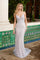 Prom Dresses Fitted Long Formal Beaded Evening Prom Dress Blue Nude