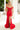Prom Dresses Long Prom Evening Gown High Slit Formal Dress  Red