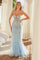 Prom Dresses Long Formal Beaded Evening Prom Dress Light Blue