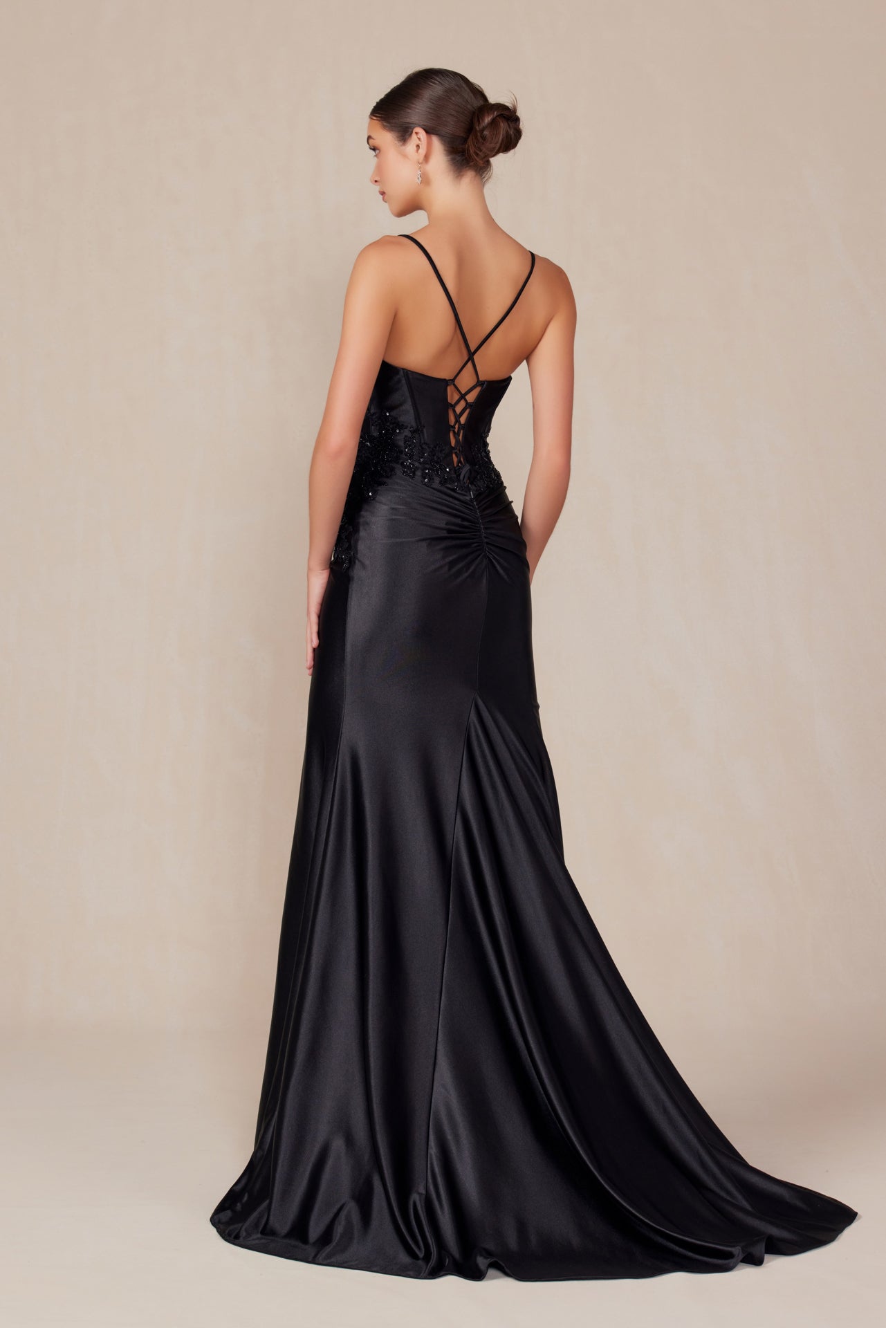 Nox Anabel E1488 Long Formal Fitted Slit Prom Dress