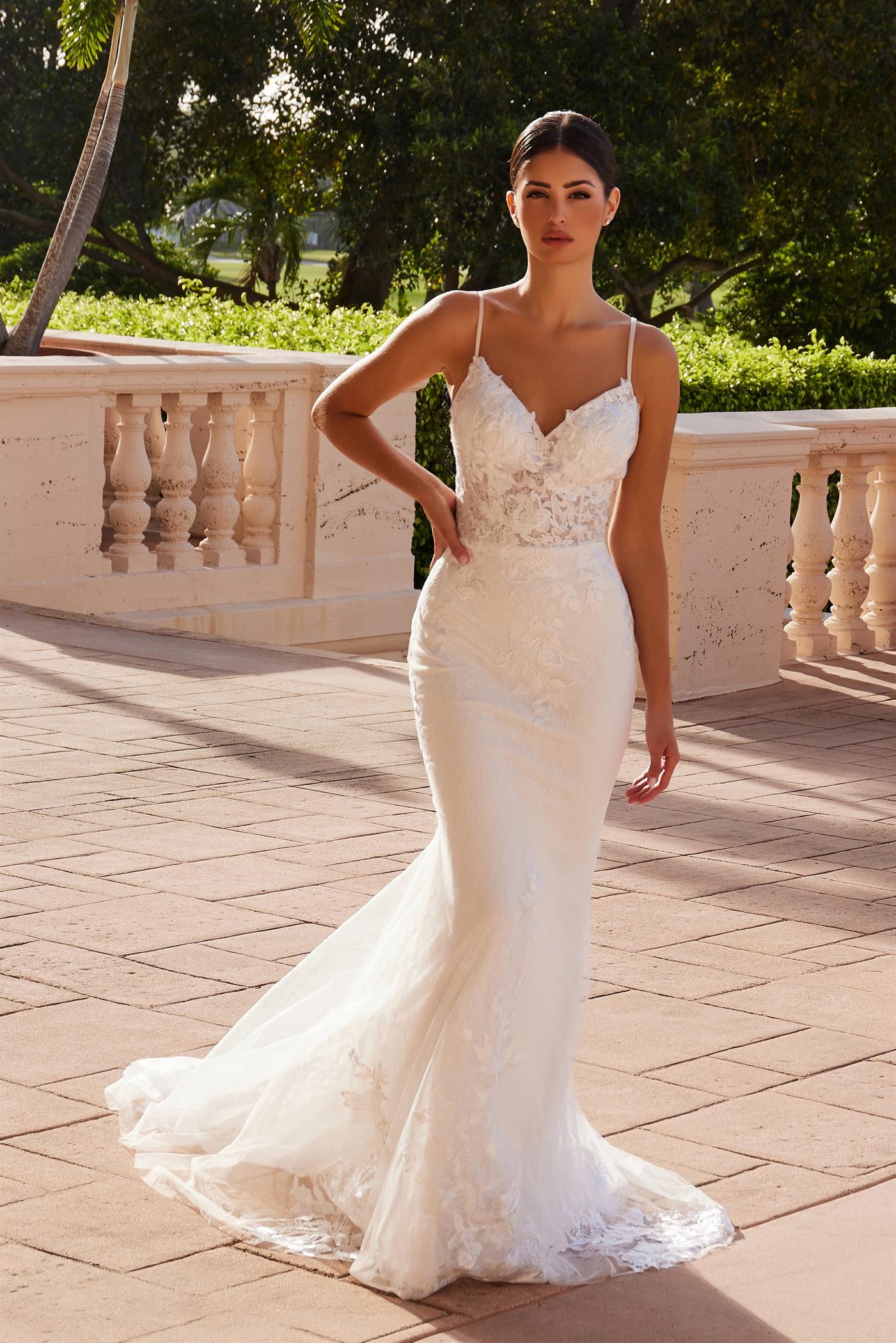 Wedding Dresses Fitted Long Simple Wedding Dress White