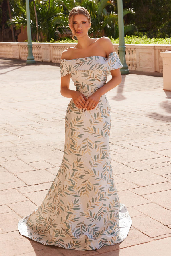 Nox Anabel MJ134 Long Formal Printed Plus Size Evening Dress