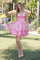 Cocktail Dresses Pleated Short Corset Floral Print Cocktail Dress Rose Print