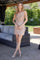 Cocktail Dresses Cocktail Dresses Beaded Cosret Fitted Short Cocktail Dress  Mocha Gold