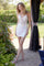 Cocktail Dresses Sequin Floral Short Fitted Corset Cocktail Dress White