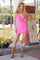 Cocktail Dresses Fitted Homecoming Short Beaded Cocktail Dress Hot Pink
