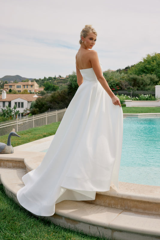 Wedding Dresses Slit Long A Line Wedding Dress Nox Anabel JW938 White