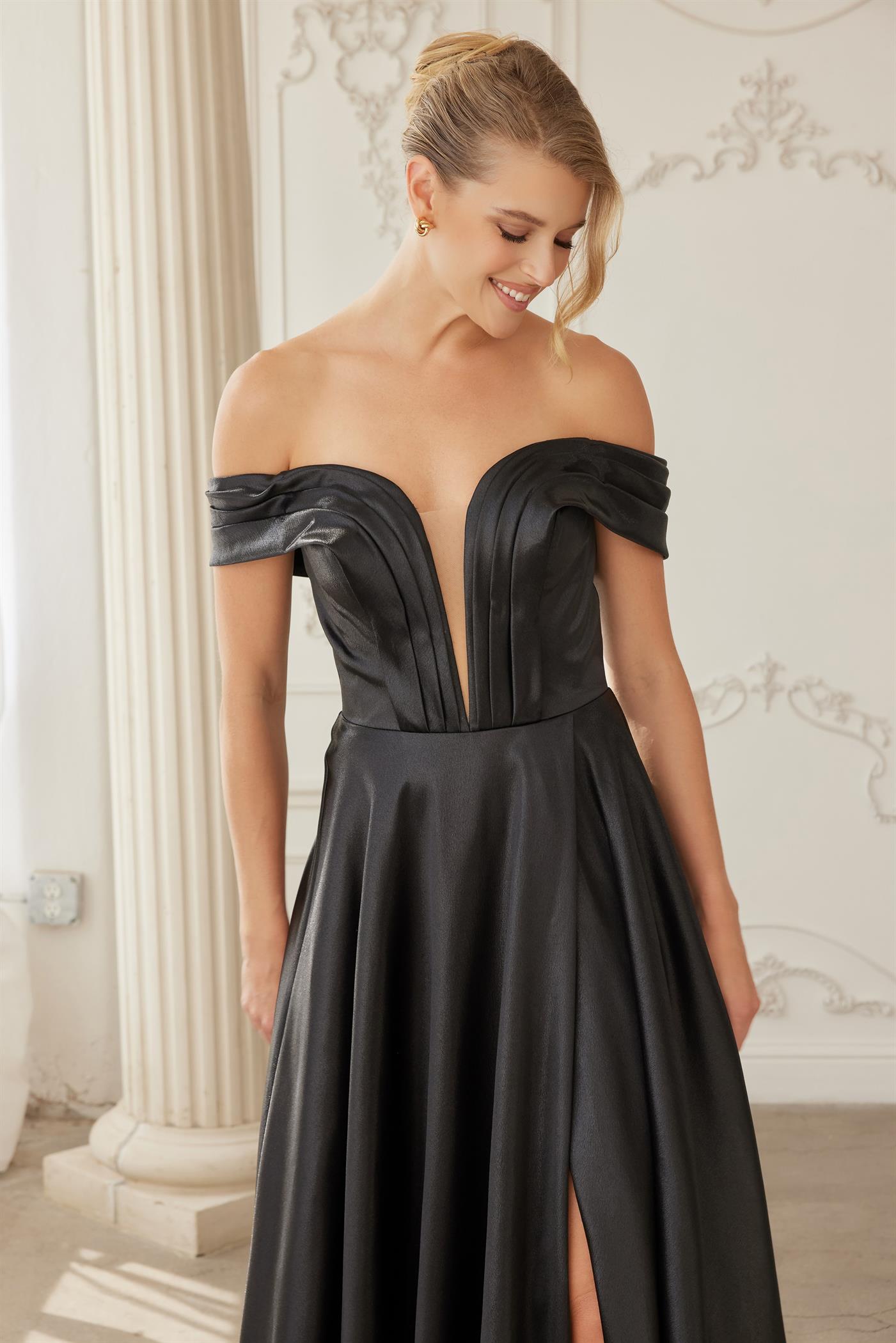 Plus Size Dresses Long Formal A Line Prom Evening Dress Black